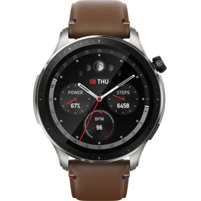 Лот: 22220361. Фото: 1. Умные часы Amazfit GTR 4, коричневые. Смарт-часы, фитнес-браслеты, аксессуары