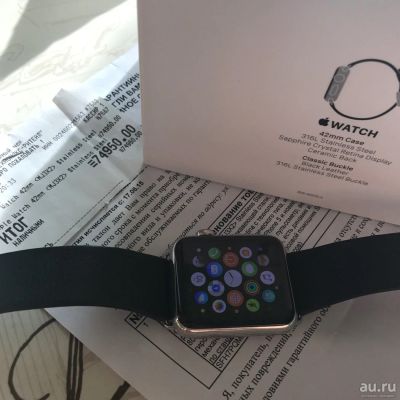 Лот: 9202753. Фото: 1. Apple Watch 42mm 316L Stailess... Смарт-часы, фитнес-браслеты, аксессуары