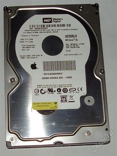 Лот: 1220270. Фото: 1. Жесткий диск SATA 250 Gb Western... Жёсткие диски (HDD)
