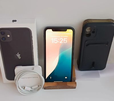 Лот: 24668594. Фото: 1. iPhone 11, 128Гб, Чëрный. Смартфоны
