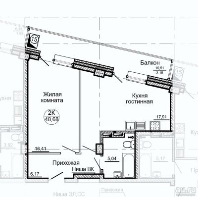 Лот: 9117783. Фото: 1. 1 комн. ЖК Глобус, д.6, (ул. Калинина... Квартиры, студии