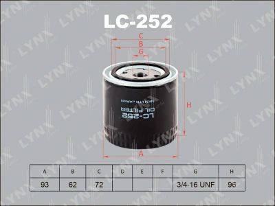 Лот: 13357192. Фото: 1. Lynx LC-252 Масляный фильтр. Расходные материалы