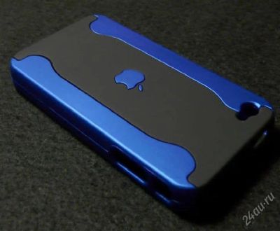 Лот: 866089. Фото: 1. Пластиковый чехол iPhone 4g (Blue... Чехлы, бамперы