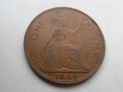 Лот: 10419875. Фото: 1. Великобритания 1 пенни 1966. Великобритания и острова