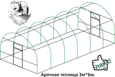 Лот: 5172114. Фото: 1. Теплица 3м*6м . С Установкой... Теплицы