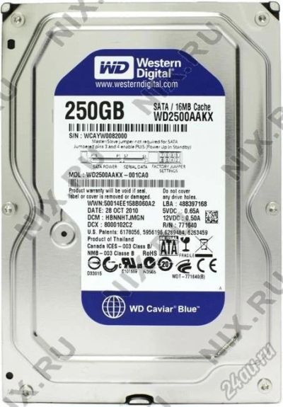 Лот: 11637116. Фото: 1. HDD 250 Gb SATA-3 Western Digital... Жёсткие диски