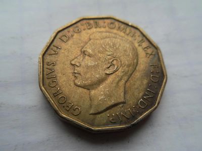 Лот: 7257582. Фото: 1. Великобритания 3 пенса 1943. Великобритания и острова