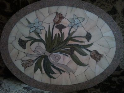 Лот: 3658149. Фото: 1. Картина из камня (мрамор) "Букет... Другое (ручная работа)