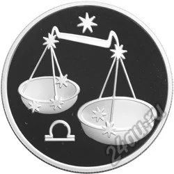 Лот: 5917571. Фото: 1. 2 рубля Весы Знак зодиака серебро... Россия после 1991 года