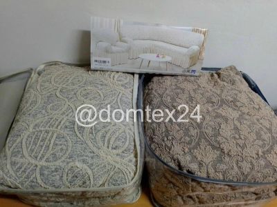 Лот: 13425417. Фото: 1. Чехол на угловой диван + \ - 1... Пледы, покрывала