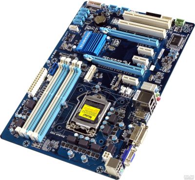 Лот: 13248637. Фото: 1. Gigabyte-b75-d3v с процессором... Материнские платы