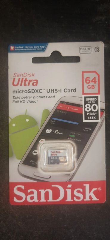 Лот: 18186959. Фото: 1. Карта памяти Sandisk 64 ГБ. Карты памяти