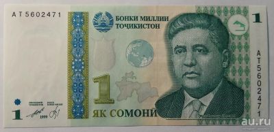 Лот: 13556519. Фото: 1. Таджикистан 1 сомони 1999 года... Россия, СССР, страны СНГ