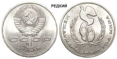 Лот: 17444396. Фото: 1. 1 рубль 1986 год. Шалаш! Международный... Россия и СССР 1917-1991 года