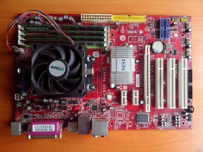 Лот: 11649144. Фото: 1. MSI K9N Neo V2 (AM2) + AMD Athlon... Комплекты запчастей