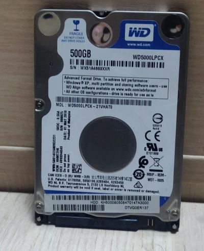 Лот: 19495684. Фото: 1. HDD для ноутбука 2.5",500 Гб... Жёсткие диски (HDD)