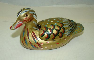 Лот: 13063242. Фото: 1. Шкатулка винтажная Утка (X612). Другое (антиквариат)