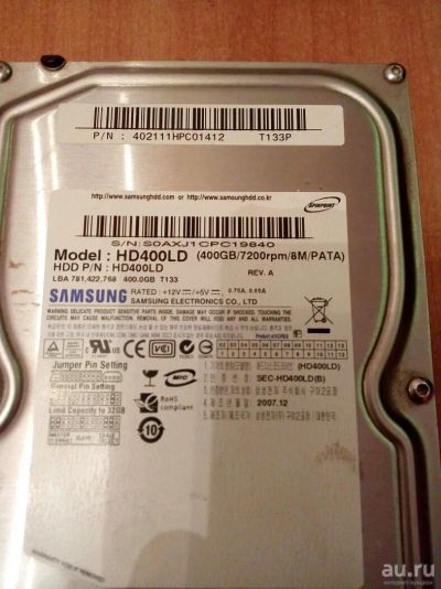 Лот: 10584863. Фото: 1. Жёсткий диск 400GB. Жёсткие диски (HDD)