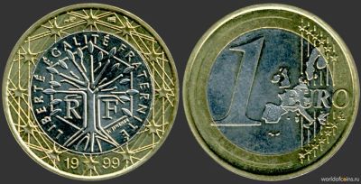 Лот: 4080756. Фото: 1. Франция. 1 евро, 1999 г. Европа