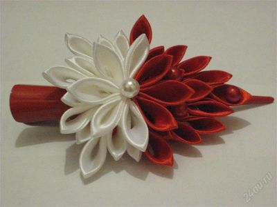 Лот: 2350805. Фото: 1. Зажимка большая!. Цветы из ткани