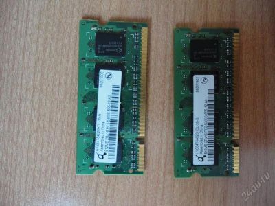 Лот: 2730134. Фото: 1. sodimm ddr2 512Mb 2шт. Оперативная память