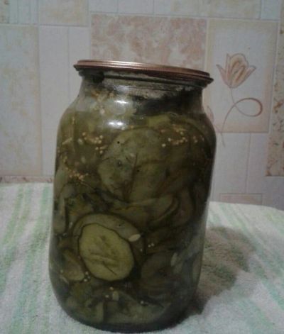 Лот: 5081304. Фото: 1. Салат из огурцов с белой горчицей. Домашние заготовки