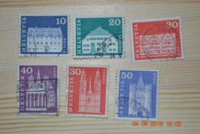 Лот: 11617489. Фото: 1. Марки Швейцарии 1960-1968гг. Архитектура. Марки