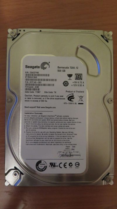 Лот: 15166651. Фото: 1. Жесткий диск Seagate ST3500413AS... Жёсткие диски (HDD)