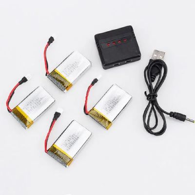 Лот: 7264908. Фото: 1. Набор из 4 аккумуляторов 850 mAh... Квадрокоптеры