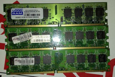 Лот: 7550310. Фото: 1. DDR2 667Мгц pc5300 (3 *1Gb - цена... Оперативная память