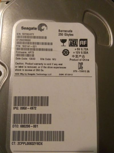 Лот: 19513181. Фото: 1. Жесткий диск 250Гб Seagate. Жёсткие диски (HDD)