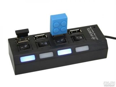 Лот: 17869489. Фото: 1. USB HUB HI-SPEED (4 USB, с переключателями... USB хабы