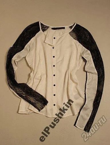 Лот: 5819235. Фото: 1. Patterson J Kincaid блузка с кружевными... Блузы, рубашки
