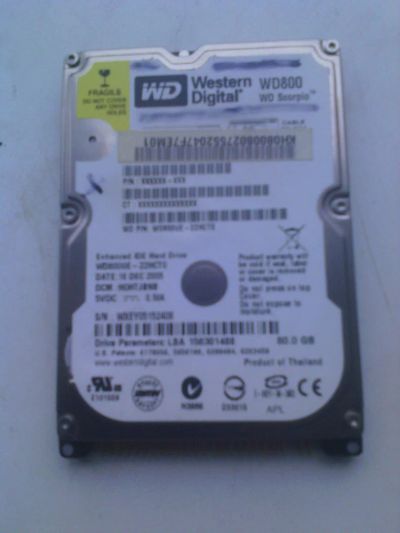 Лот: 10717712. Фото: 1. Жесткий диск ноутбука IDE 80гб... Жёсткие диски (HDD)