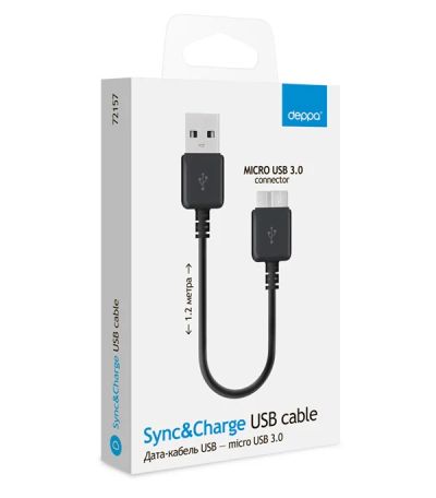 Лот: 4754087. Фото: 1. USB 3.0 Deppa micro USB, 1,2м... Дата-кабели, переходники
