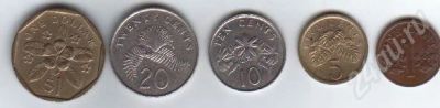 Лот: 18531. Фото: 1. Сингапур.1$, 20с, 10с, 5с, 1с. Красноярск