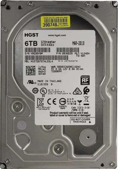 Лот: 12854256. Фото: 1. Жесткий диск HGST Новый 6 Тб... Жёсткие диски