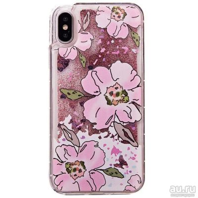 Лот: 12832804. Фото: 1. Чехол iPhone X/ XS Плавающие блестки... Чехлы, бамперы