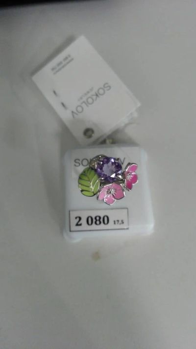 Лот: 8099283. Фото: 1. Кольцо Sokolov 925 цветок эмаль... Кольца, перстни