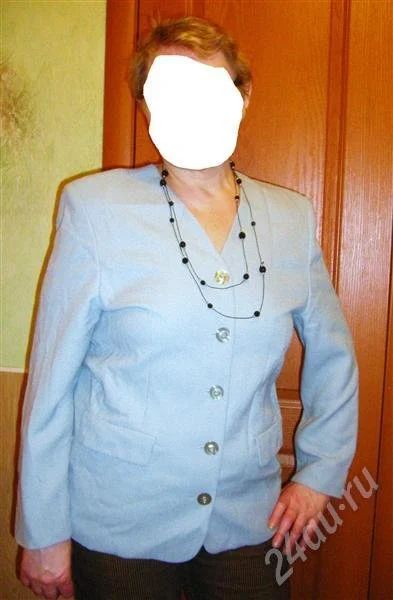 Лот: 267305. Фото: 1. Жакет голубой, размер 50. Пиджаки, жакеты, жилеты