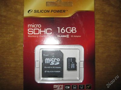 Лот: 1078549. Фото: 1. MicroSD 16Gb + переходник (новая... Карты памяти