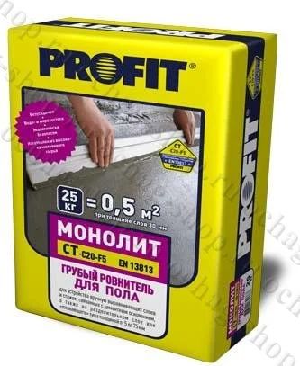 Лот: 3614423. Фото: 1. Ровнитель грубый для пола Profit... Смеси, шпатлевки, цемент