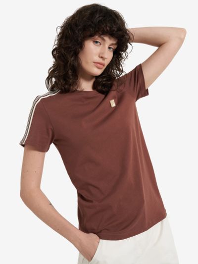 Лот: 25378102. Фото: 1. Футболка женская FILA, Коричневый. Другое (спортивная одежда)