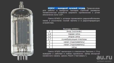 Лот: 9339999. Фото: 1. 6П45С - выходной лучевой тетрод. Электронные лампы