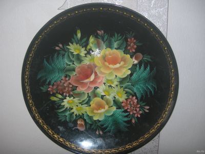 Лот: 17554923. Фото: 1. Поднос металлический круглый. Предметы сервировки
