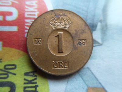 Лот: 18598185. Фото: 1. Швеция 1 эре 1966. Европа