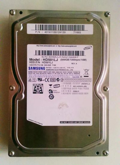Лот: 5854937. Фото: 1. Жёсткий диск Samsung 500GB с рубля... Жёсткие диски (HDD)
