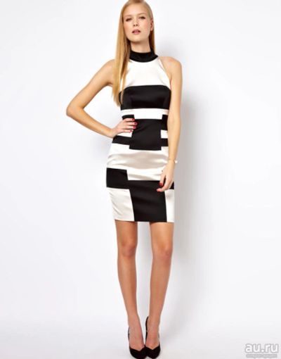 Лот: 6977424. Фото: 1. Черно-белое платье Karen Millen... Платья