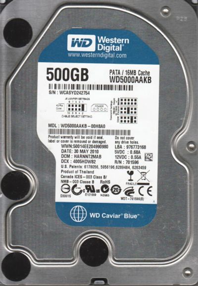 Лот: 18062946. Фото: 1. Жёсткий диск WD 500гб (неисправен... Жёсткие диски (HDD)