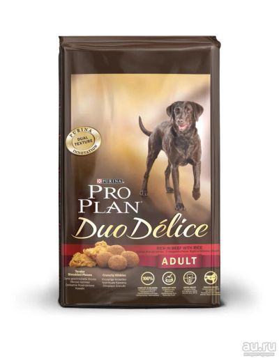 Лот: 9558795. Фото: 1. Pro plan duo delice с говядиной... Корма